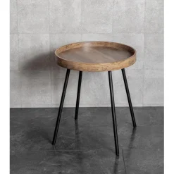 3S. x Home Table d'appoint décor chêne foncé New