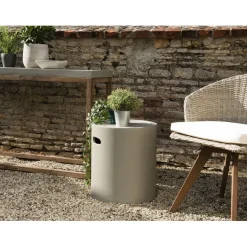 Macabane Table d'appoint de jardin ronde 40x40 cm béton Discount