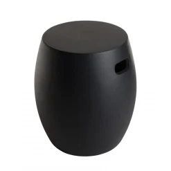Macabane Table d'appoint de jardin ronde béton 43x43 cm noir New