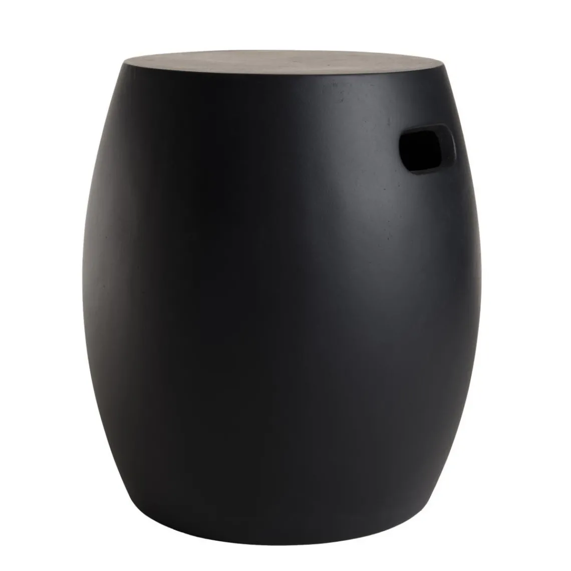 Macabane Table d'appoint de jardin ronde béton 43x43 cm noir New