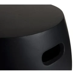 Macabane Table d'appoint de jardin ronde béton 43x43 cm noir New