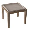 Macabane Table d'appoint de jardin carrée béton 53x53 cm et pieds en bois Acacia