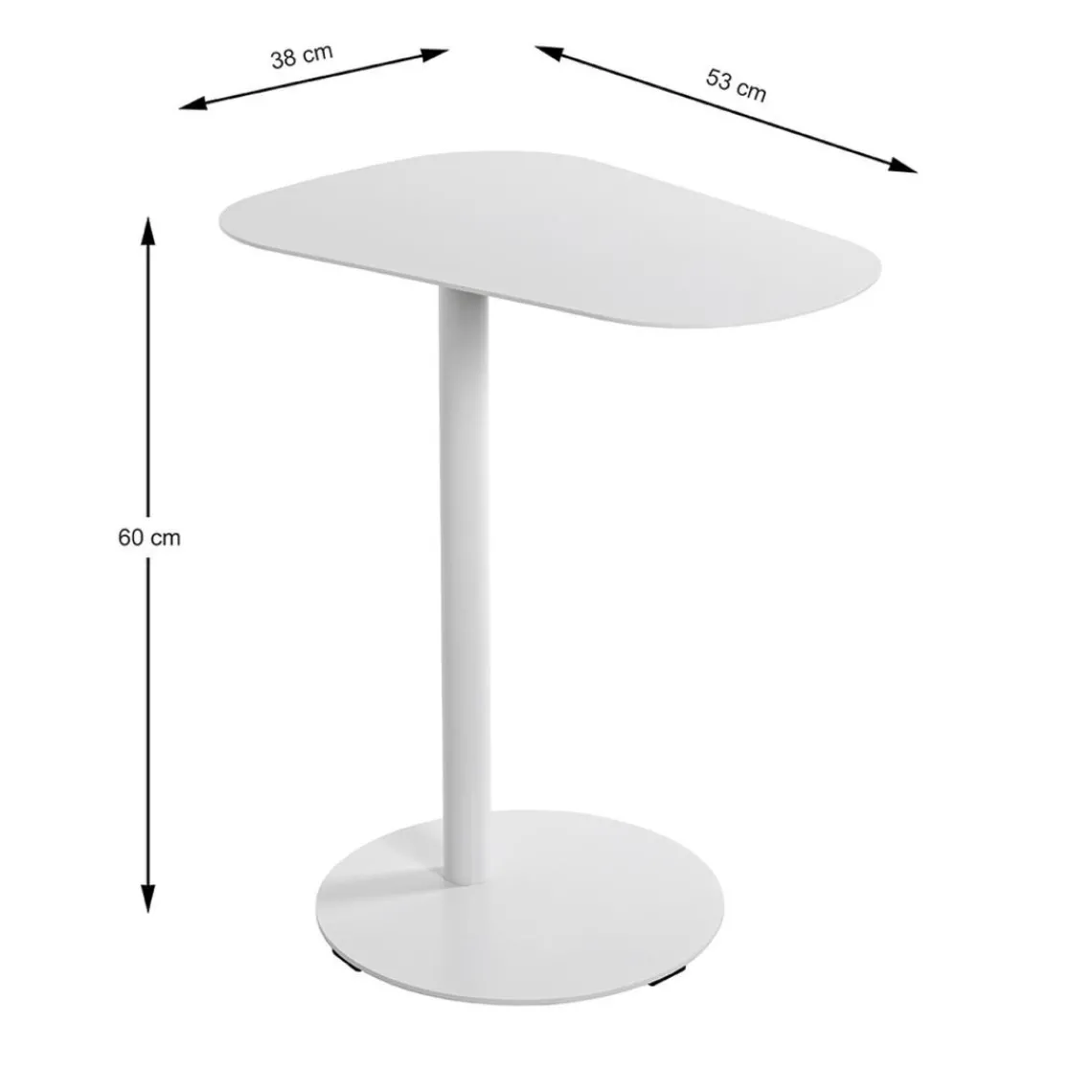 3S. x Home Table d'appoint design en métal blanc Outlet