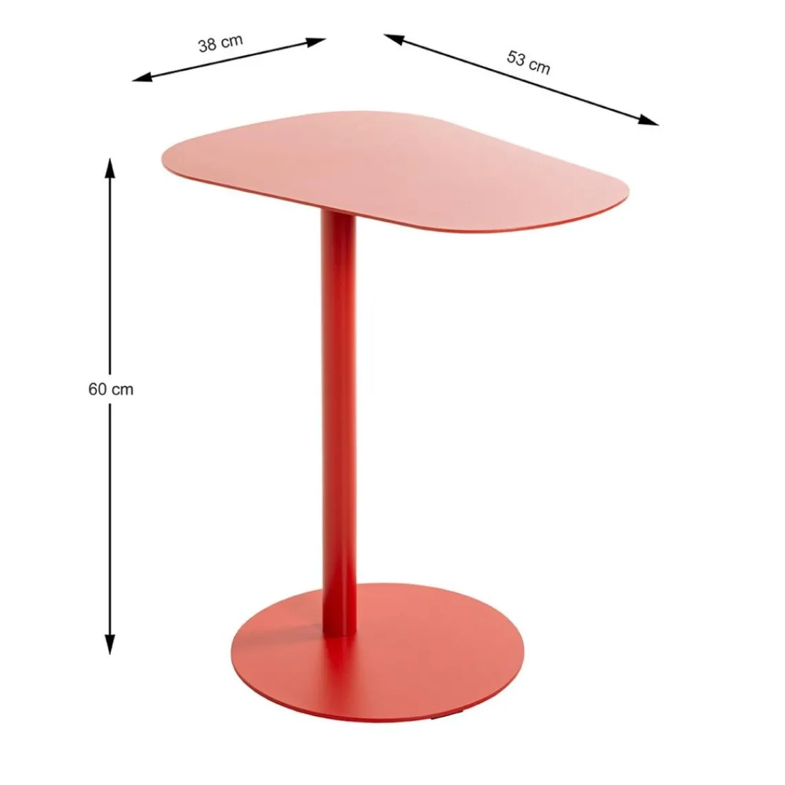 3S. x Home Table d'appoint design en métal rouge Clearance