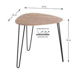 3S. x Home Table d'appoint design pieds en métal et plateau décor chêne New