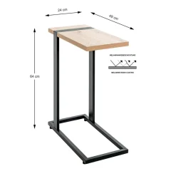 3S. x Home Table d'appoint design plateau décor chène Sale