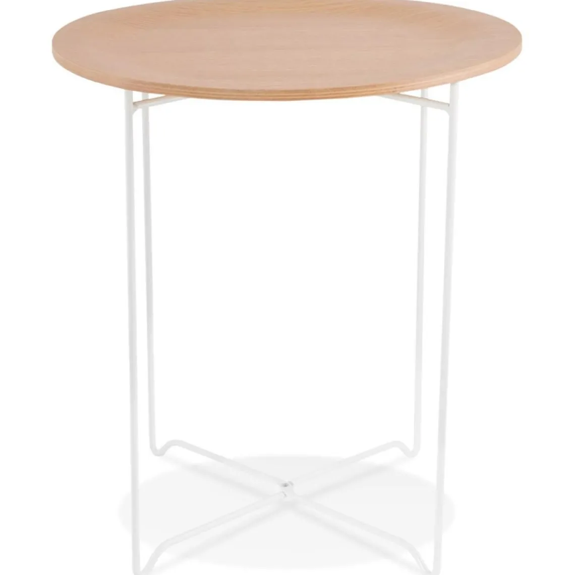 ALTEREGO Table d'appoint design 'TSUNAMI' blanc en bois et métal Sale
