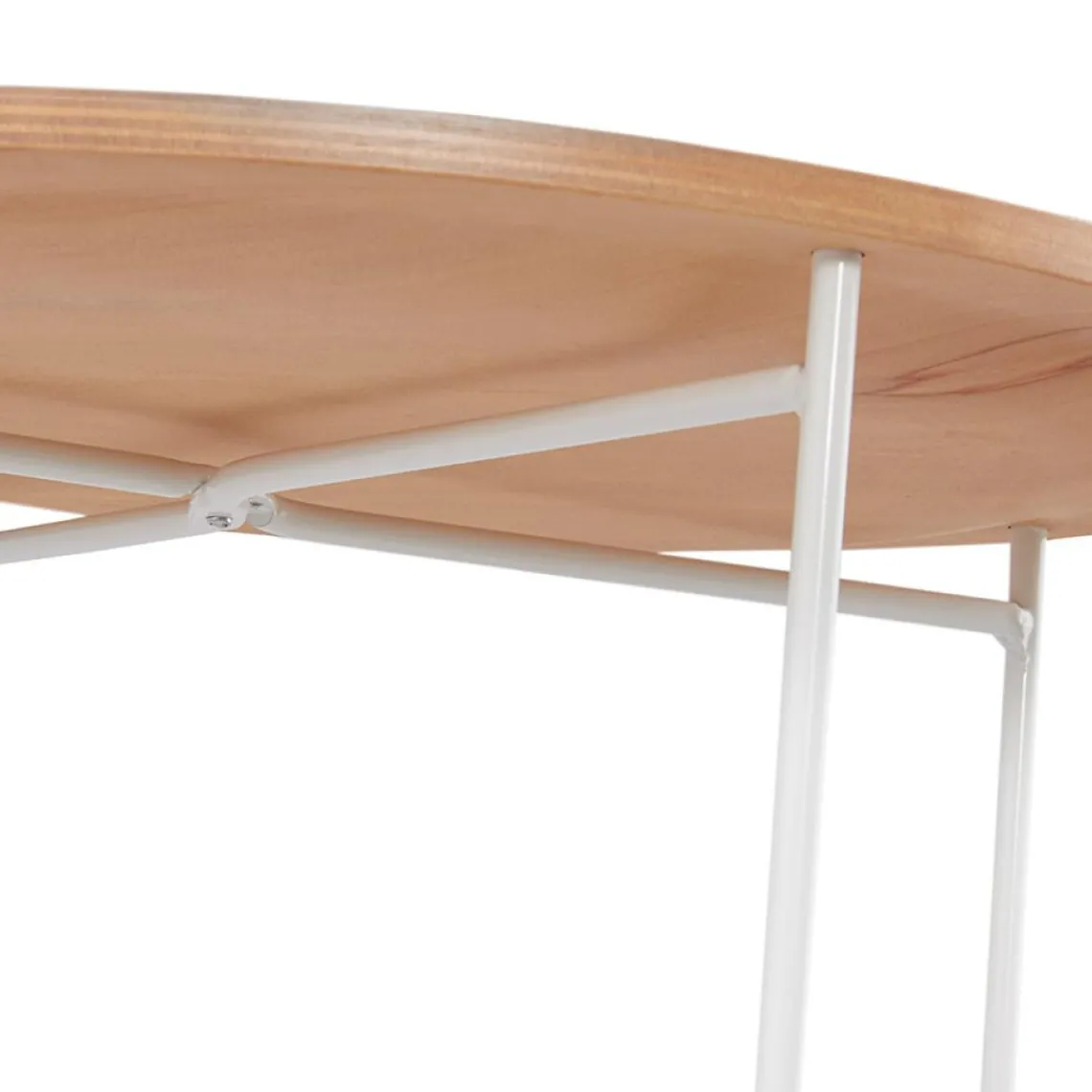 ALTEREGO Table d'appoint design 'TSUNAMI' blanc en bois et métal Sale