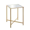 3S. x Home Table d'appoint Dorée en Métal laqué et plateau en miroir Hot
