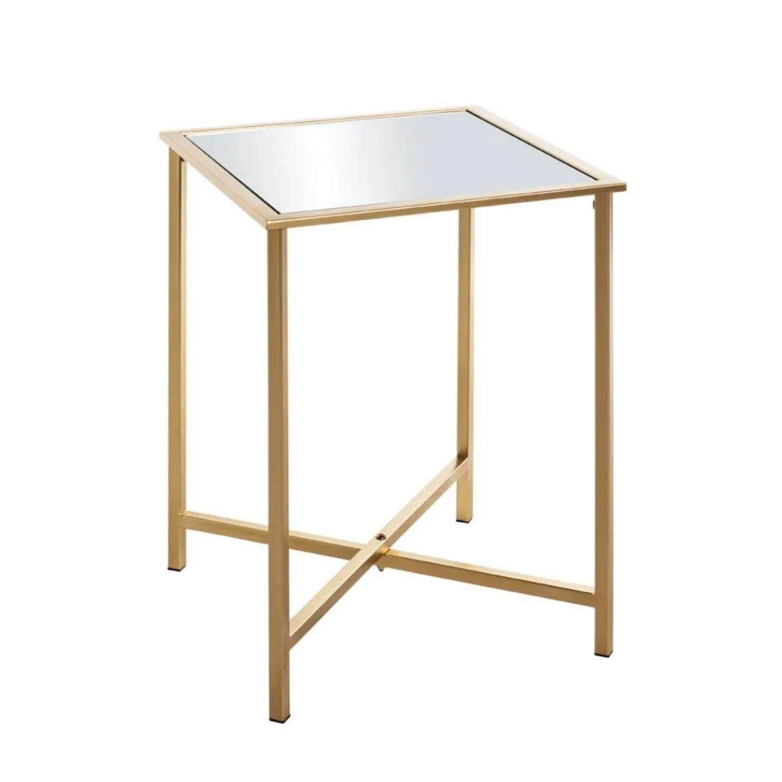 3S. x Home Table d'appoint Dorée en Métal laqué et plateau en miroir Hot