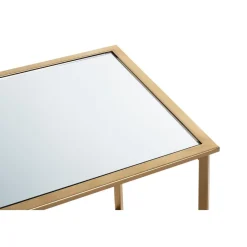 3S. x Home Table d'appoint Dorée en Métal laqué et plateau en miroir Hot