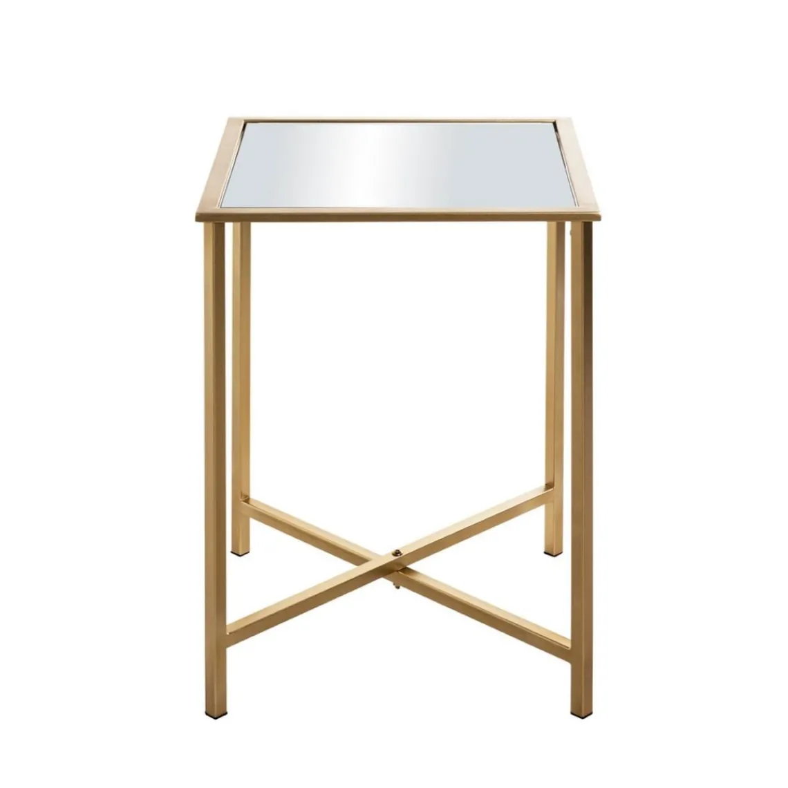 3S. x Home Table d'appoint Dorée en Métal laqué et plateau en miroir Hot