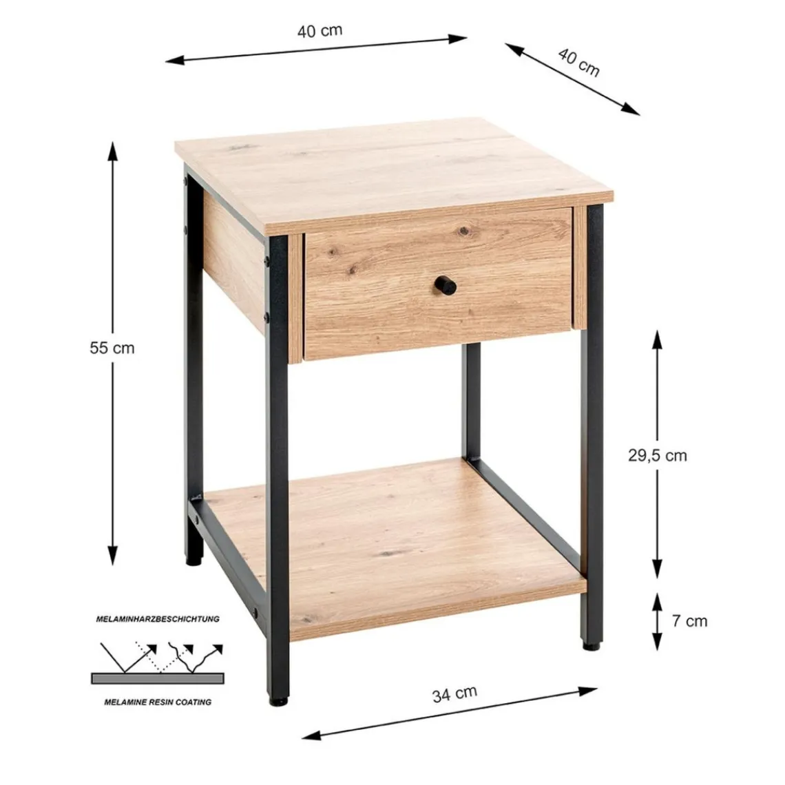 3S. x Home Table d'appoint double niveaux tiroir integré Sale