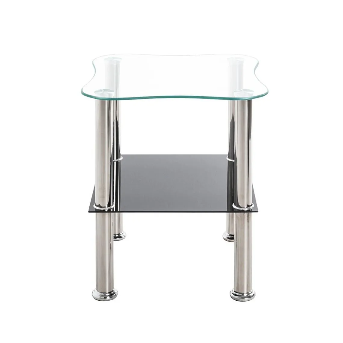 3S. x Home Table d'appoint double plateau en verre New