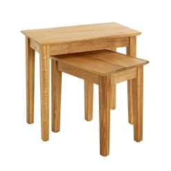 3S. x Home Table d'appoint en bois de chêne huilé H42 cm Outlet