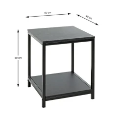 3S. x Home Table d'appoint en métal avec plateaux décor noir Clearance