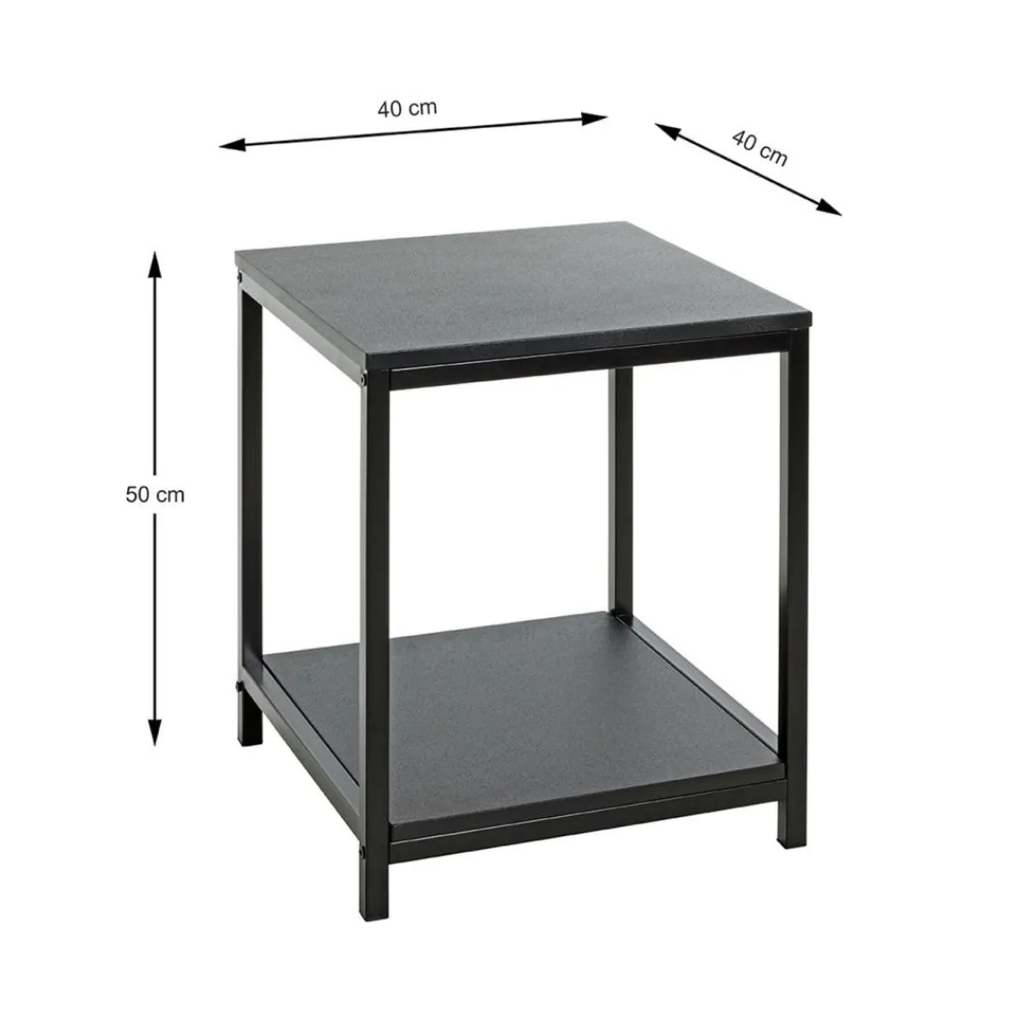 3S. x Home Table d'appoint en métal avec plateaux décor noir Clearance