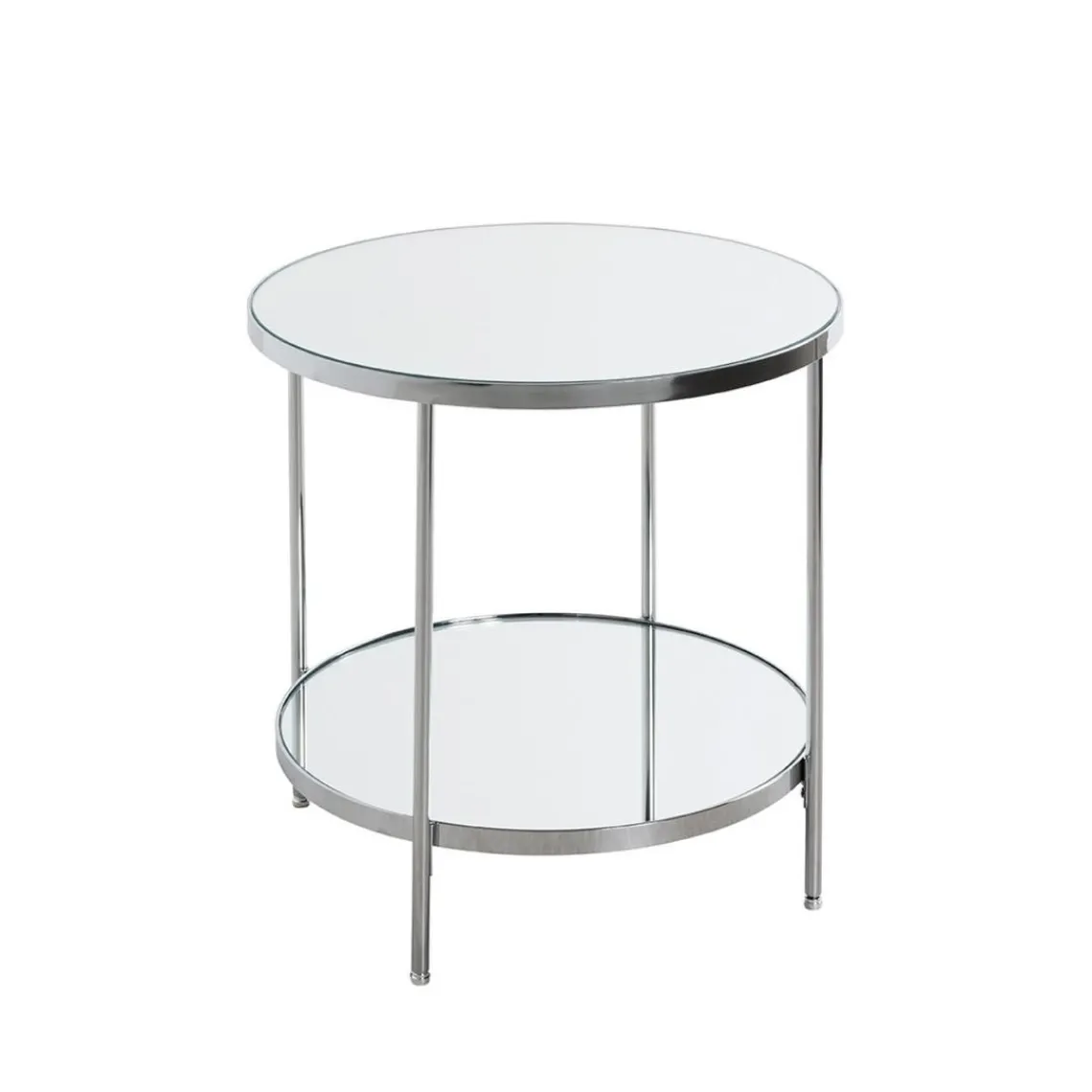 3S. x Home Table d'appoint en métal chromé et étagères en verre Sale