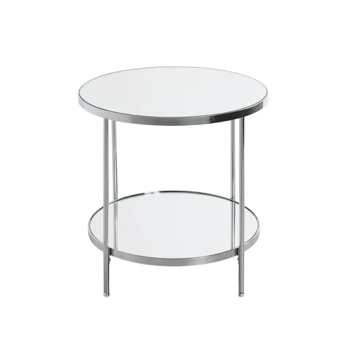 3S. x Home Table d'appoint en métal chromé et étagères en verre Sale