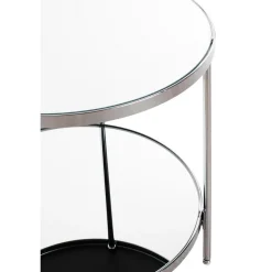 3S. x Home Table d'appoint en métal chromé et étagères en verre Sale