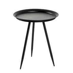 3S. x Home table d'appoint en métal laqué noir grand modèle New