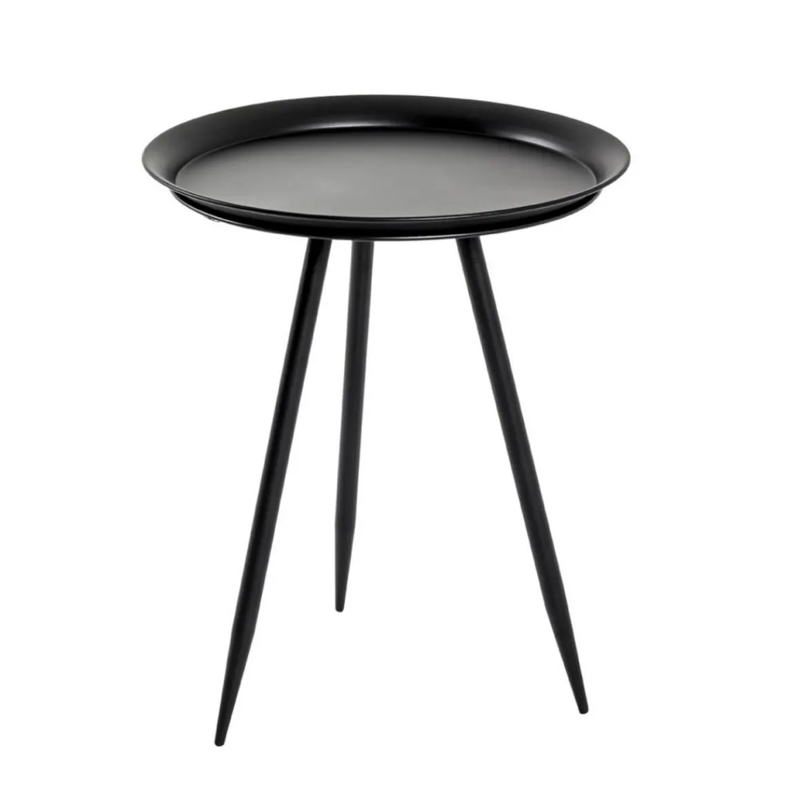 3S. x Home table d'appoint en métal laqué noir grand modèle New