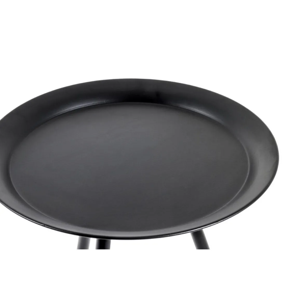 3S. x Home table d'appoint en métal laqué noir grand modèle New