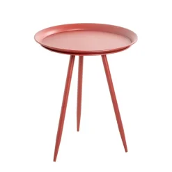 3S. x Home Table d'appoint en métal laqué rouge modèle maxi Outlet