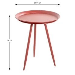 3S. x Home Table d'appoint en métal laqué rouge modèle maxi Outlet