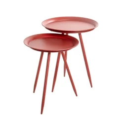 3S. x Home Table d'appoint en métal laqué rouge modèle mini Sale