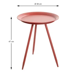3S. x Home Table d'appoint en métal laqué rouge modèle mini Sale