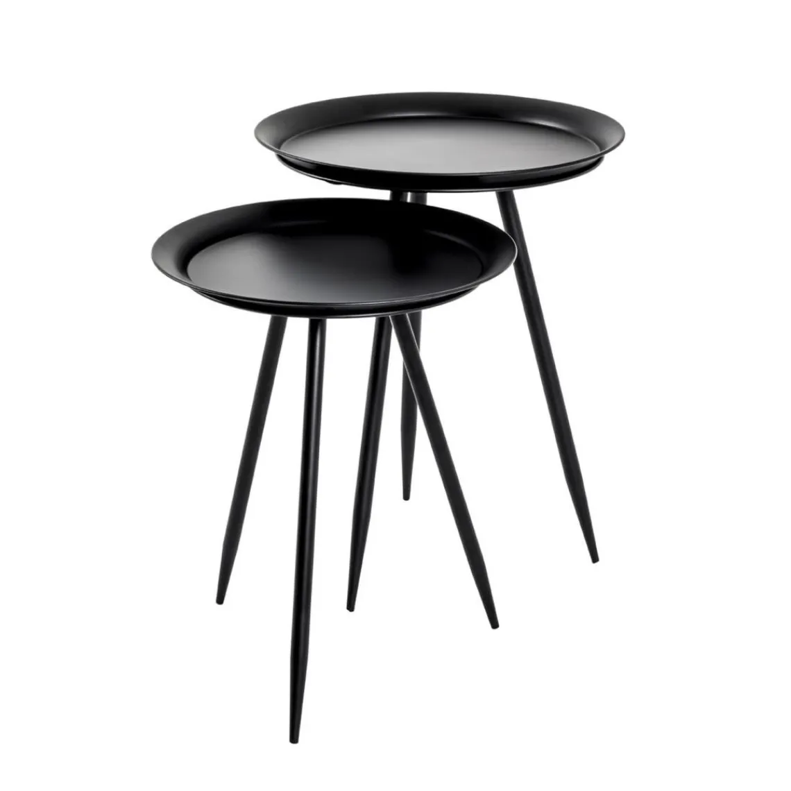 3S. x Home table d'appoint en métal laqué noir petit modèle Hot