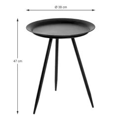 3S. x Home table d'appoint en métal laqué noir petit modèle Hot