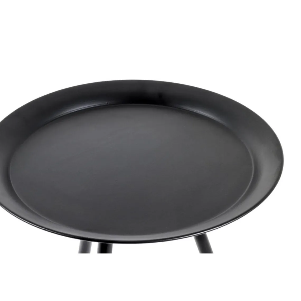 3S. x Home table d'appoint en métal laqué noir petit modèle Hot