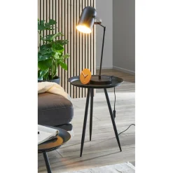 3S. x Home table d'appoint en métal laqué noir petit modèle Hot