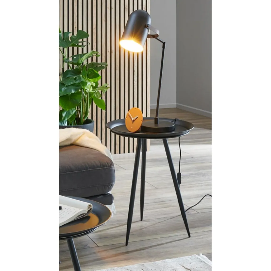 3S. x Home table d'appoint en métal laqué noir petit modèle Hot