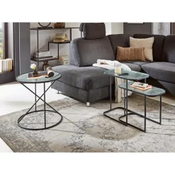 3S. x Home table d'appoint en métal laqué noir Online