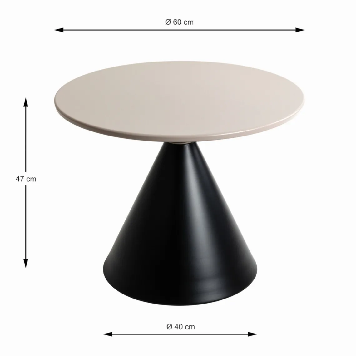 3S. x Home Table d'Appoint en métal noir tablette peint par poudrage en gris cachemire Online