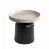 3S. x Home Table d'appoint en métal peint par poudrage en noir tablette en gris cachemire Best