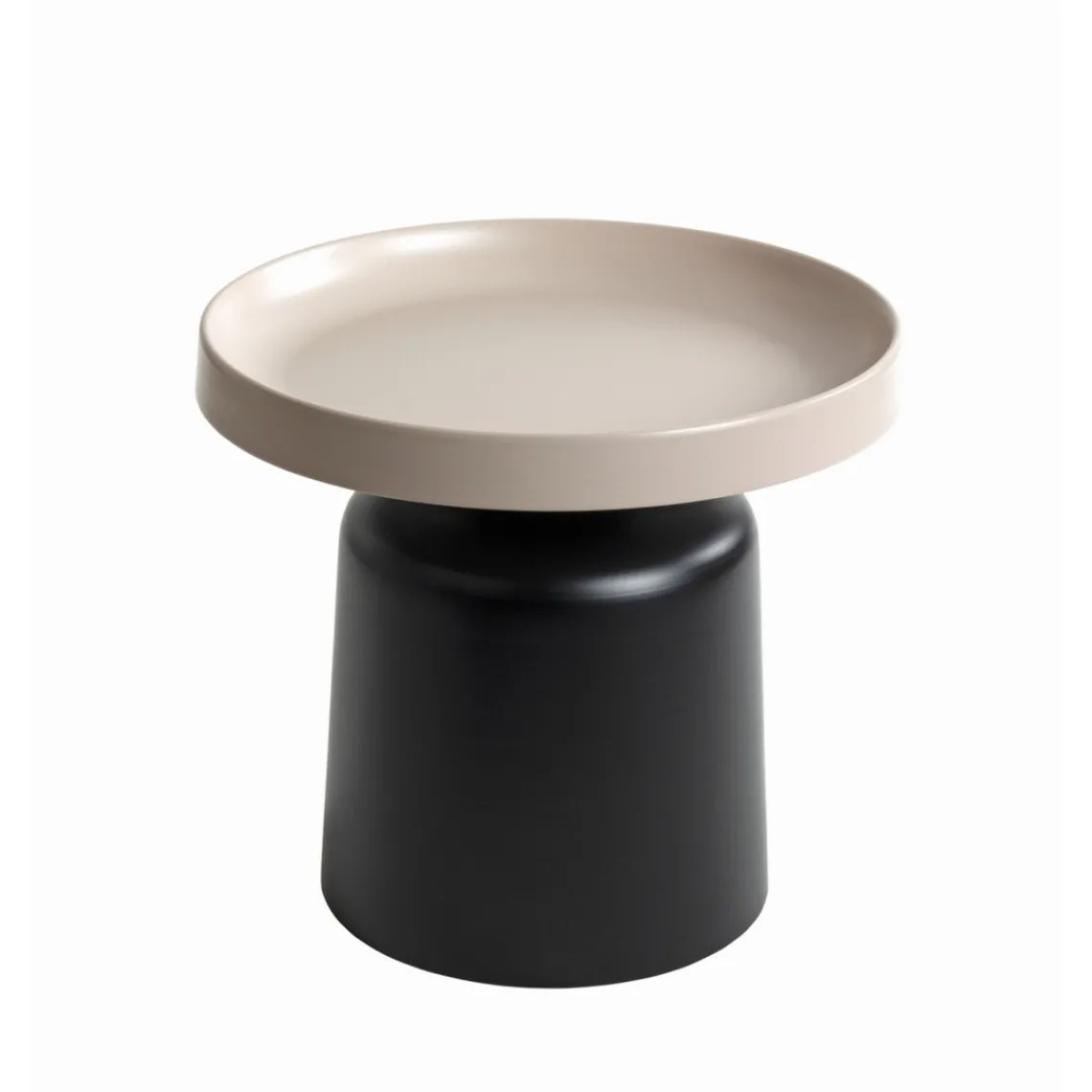 3S. x Home Table d'appoint en métal peint par poudrage en noir tablette en gris cachemire Best