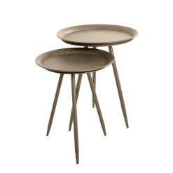 3S. x Home Table d'appoint en métal vert modèle mini New