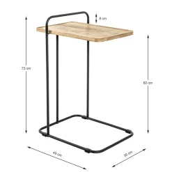 3S. x Home table d'appoint en structure en tube d'acier laqué noir, Hot