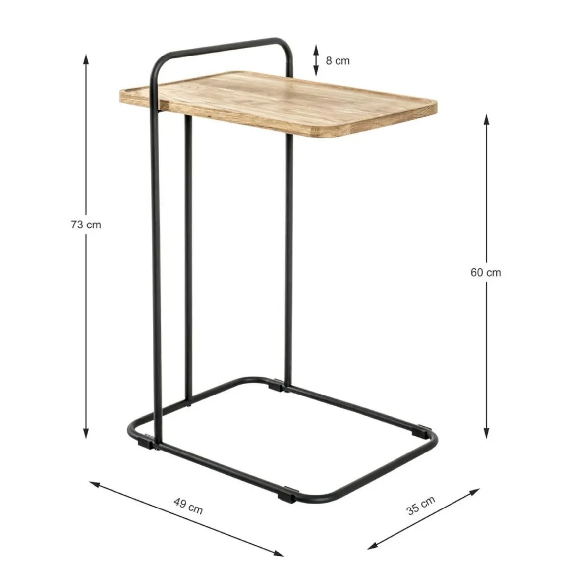 3S. x Home table d'appoint en structure en tube d'acier laqué noir, Hot