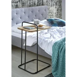 3S. x Home table d'appoint en structure en tube d'acier laqué noir, Hot