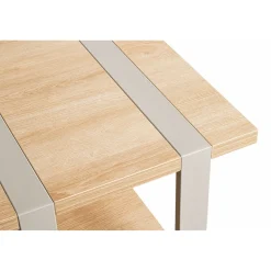 3S. x Home Table d'appoint en tube d'acier en gris cachemire étagères en panneau de particules Outlet