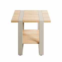 3S. x Home Table d'appoint en tube d'acier en gris cachemire étagères en panneau de particules Outlet