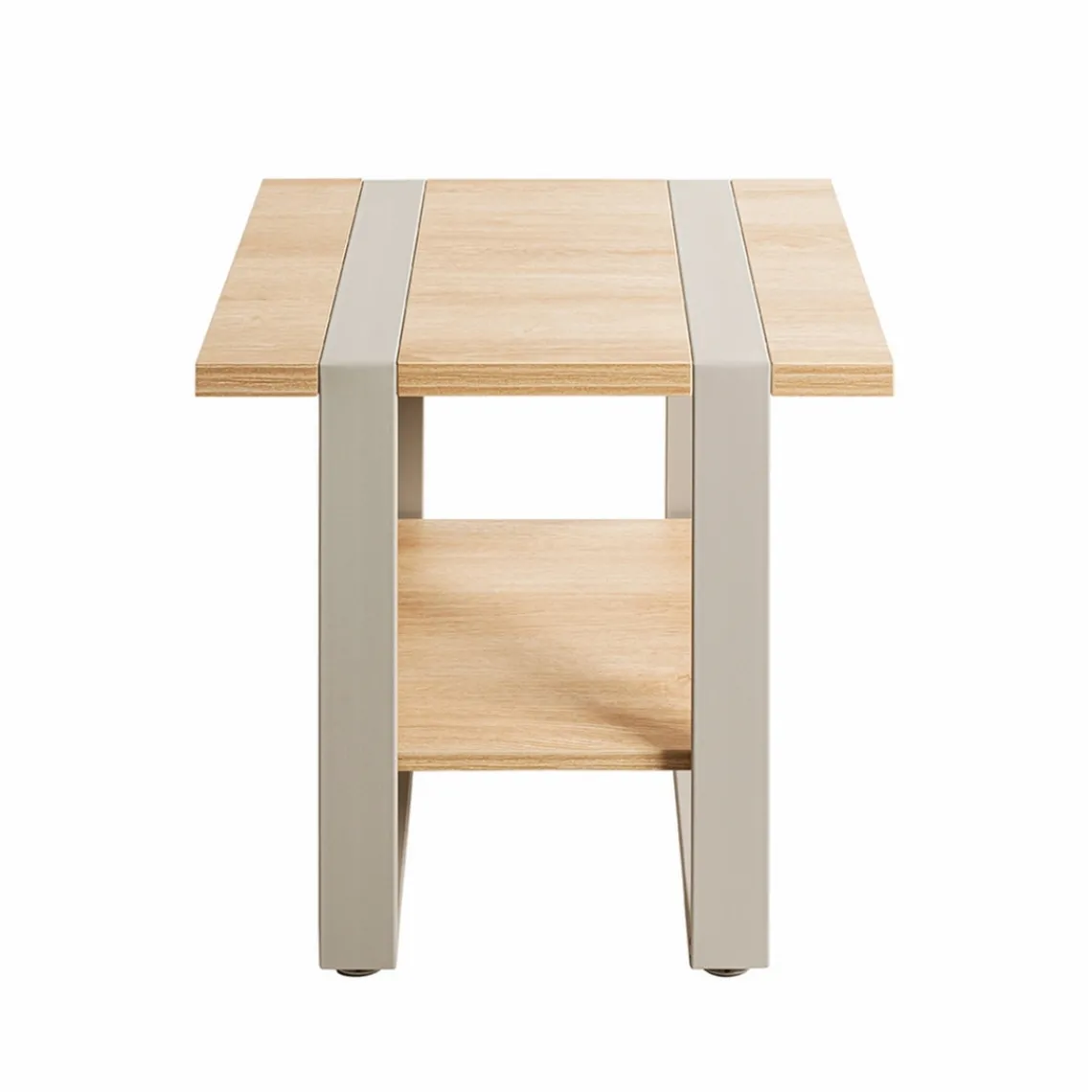 3S. x Home Table d'appoint en tube d'acier en gris cachemire étagères en panneau de particules Outlet