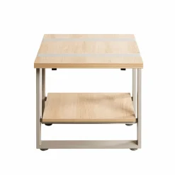 3S. x Home Table d'appoint en tube d'acier en gris cachemire étagères en panneau de particules Outlet