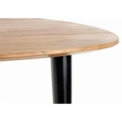 3S. x Home Table d’appoint en tube d'acier laqué noir plateau en bois massif Outlet