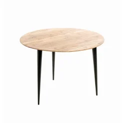 3S. x Home Table d’appoint en tube d'acier plateau en bois massif d'acacia Outlet